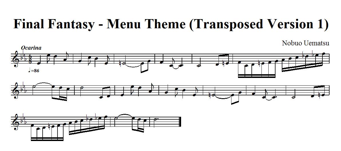 Final Fantasy - Menu Theme Transposed Version 1.jpg